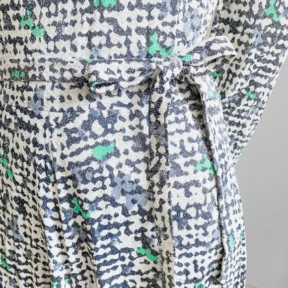 Vintage Slinky Lurex Geometric Print Midi Dress w Matching Belt S - Picture 8 of 9